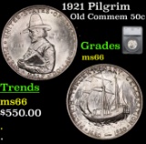 1921 Pilgrim Old Commem Half Dollar 50c Graded ms66 By SEGS