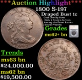 ***Auction Highlight*** 1800 Draped Bust Large Cent S-197 1c Graded ms62+ By SEGS (fc)