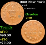 1863 New York Civil War Token 1c Grades vf++