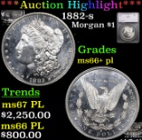 ***Auction Highlight*** 1882-s Morgan Dollar $1 Graded ms66+ pl By SEGS (fc)