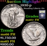 ***Auction Highlight*** 1930-p Standing Liberty Quarter 25c Graded GEM+ FH By USCG (fc)