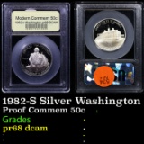 Proof 1982-S Washington Modern Commem Half Dollar 50c Graded GEM++ Proof Deep Cameo BY USCG