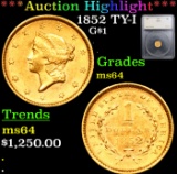 ***Auction Highlight*** 1852 Gold Dollar TY-I $1 Graded ms64 By SEGS (fc)