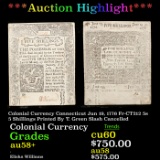 ***Auction Highlight*** Colonial Currency Connecticut Jun 19, 1776 Fr-CT212 5s 5 Shillings Printed B