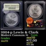 2004-p Lewis & Clark Modern Commem Dollar $1 Graded ms70, Perfection BY USCG