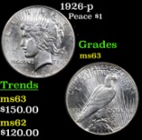 1926-p Peace Dollar $1 Grades Select Unc