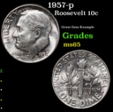 1957-p Roosevelt Dime 10c Grades GEM Unc