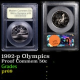 Proof 1992-s Olympics Modern Commem Half Dollar 50c Graded GEM++ Proof Deep Cameo BY USCG