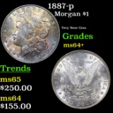 1887-p Morgan Dollar $1 Grades Choice+ Unc