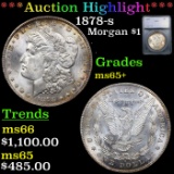 ***Auction Highlight*** 1878-s Morgan Dollar $1 Graded ms65+ By SEGS (fc)