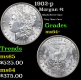 1902-p Morgan Dollar $1 Grades Choice+ Unc