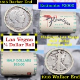 ***Auction Highlight*** Old Casino 50c Roll $10 Halves Las Vegas Casino Flamingo 1915 Barber & 1918