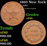 1863 New York Civil War Token 1c Grades xf