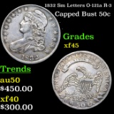 1832 Sm Letters Capped Bust Half Dollar O-121a R-3 50c Grades xf+