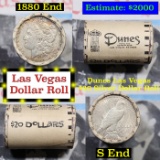 ***Auction Highlight*** Full Morgan/Peace Casino Las Vegas Dunes silver $1 roll $20, 1880 & S end (f