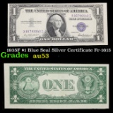 1935F $1 Blue Seal Silver Certificate Fr-1615 Grades Select AU