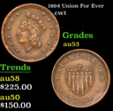 1864 Union For Ever Civil War Token 1c Grades Select AU