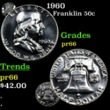 Proof 1960 Franklin Half Dollar 50c Grades GEM+ Proof