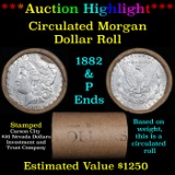 ***Auction Highlight*** Mixed Morgan/Peace Circ silver dollar roll, 20 coin 1882 & 'P' Ends (fc)