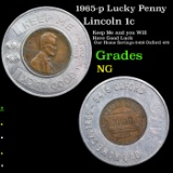 1965-p Lucky Penny Lincoln Cent 1c