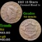 1817 13 Stars Coronet Head Large Cent 1c Grades F Details