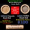 Mixed small cents 1c orig shotgun roll, 1918-d Wheat Cent, 1896 Indian Cent other end, Brinks Wrappe