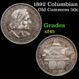 1892 Columbian Old Commem Half Dollar 50c Grades xf+