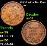 1863 Union For Ever Civil War Token 1c Grades Select AU