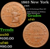 1863 New York Civil War Token 1c Grades xf+