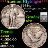 ***Auction Highlight*** 1921-p Standing Liberty Quarter 25c Graded xf45 By SEGS (fc)