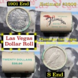 ***Auction Highlight*** Full Morgan/Peace Casino Las Vegas Flamingo silver $1 roll $20, 1901 & S end