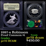 Proof 1997-s Robinson Modern Commem Dollar $1 Graded GEM++ Proof Deep Cameo BY USCG