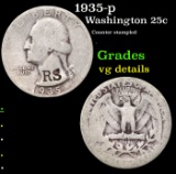 1935-p Washington Quarter 25c Grades vg details