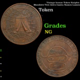 Vintage bronze Token Knights Macabees Tent Astra Castra Numen Lumen