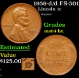 1956-d/d Lincoln Cent FS-501 1c Grades Choice Unc BN