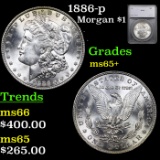 1886-p Morgan Dollar $1 Graded ms65+ By SEGS