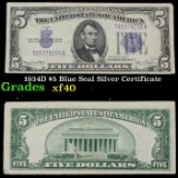 1934D $5 Blue Seal Silver Certificate Grades xf
