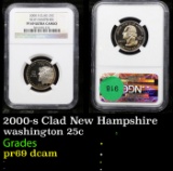 Proof NGC 2000-s Clad New Hampshire Washington Quarter 25c Graded pr69 dcam By NGC