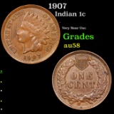 1907 Indian Cent 1c Grades Choice AU/BU Slider