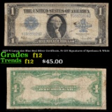 1923 $1 Large size Blue Seal Silver Certificate, Fr-237 Signatures of Speelman & White Grades f, fin