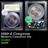 1989-d Congress Modern Commem Half Dollar 50c Graded ms69 BY USCG