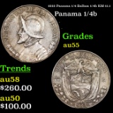 1933 Panama 1/4 Balboa 1/4b KM-11.1 Grades Choice AU