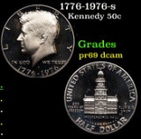 Proof 1776-1976-s Kennedy Half Dollar 50c Grades GEM++ Proof Deep Cameo