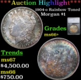 ***Auction Highlight*** 1904-o Morgan Dollar Rainbow Toned $1 Graded ms66+ By SEGS (fc)