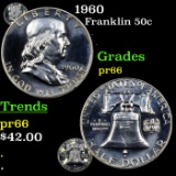 Proof 1960 Franklin Half Dollar 50c Grades GEM+ Proof