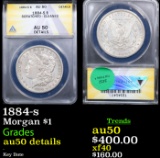 ANACS 1884-s Morgan Dollar $1 Graded au50 details By ANACS