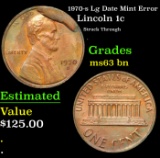 1970-s Lg Date Lincoln Cent Mint Error 1c Grades Select Unc BN