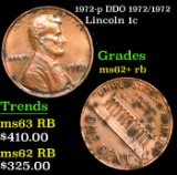 1972-p DDO Lincoln Cent 1972/1972 1c Grades Select Unc RB