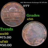 1837 Merchants Exchange NY Hard Times Token HT-294 1c Grades xf+