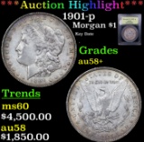 ***Auction Highlight*** 1901-p Morgan Dollar $1 Graded Choice AU/BU Slider+ By USCG (fc)